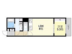 阪急千里線 下新庄駅 徒歩8分の賃貸アパート 2階1LDKの間取り