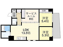 Osaka Metro御堂筋線 西中島南方駅 徒歩8分の賃貸マンション 1階2SLDKの間取り