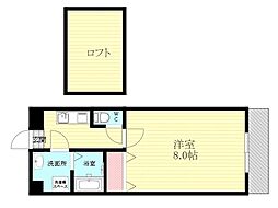 阪急京都本線 淡路駅 徒歩5分の賃貸マンション 6階1Kの間取り