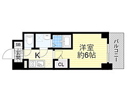 阪急京都本線 淡路駅 徒歩2分の賃貸マンション 7階1Kの間取り