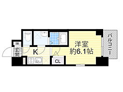 阪急京都本線 淡路駅 徒歩2分の賃貸マンション 11階1Kの間取り