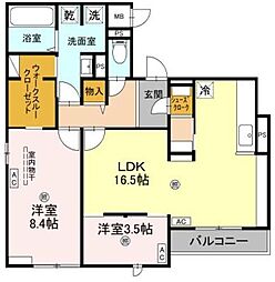 JR東海道・山陽本線 千里丘駅 徒歩8分の賃貸アパート 2階2LDKの間取り