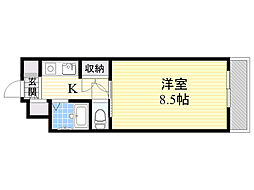 JR東海道・山陽本線 千里丘駅 徒歩4分の賃貸マンション 3階1Kの間取り