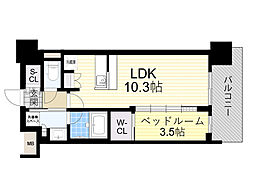 Osaka Metro御堂筋線 東三国駅 徒歩7分の賃貸マンション 7階1LDKの間取り