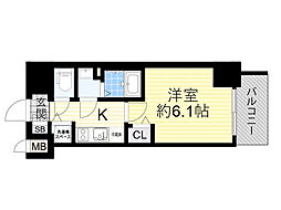 JR東海道・山陽本線 塚本駅 徒歩2分の賃貸マンション 15階1Kの間取り