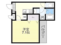 阪急千里線 柴島駅 徒歩3分の賃貸マンション 1階1Kの間取り