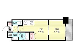 Gramercy Juso-higashi 3rd 7階1DKの間取り