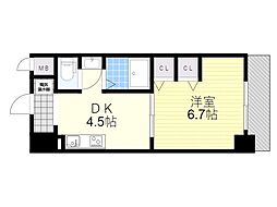 第15関根マンション 6階1DKの間取り