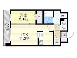 アグレアーブル 4階1LDKの間取り