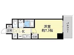 スペーシア江坂南金田 10階1Kの間取り