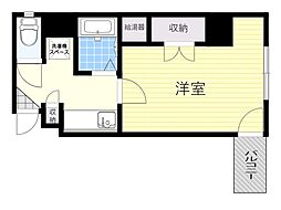 ユニテック十三 1階1Kの間取り