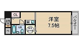 コボリマンション新大阪 9階1Kの間取り