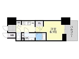 ファーストフィオーレ吹田レガーメ 11階1Kの間取り