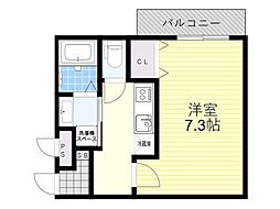 AILE柴島 4階1Kの間取り