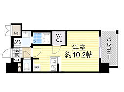 ララプレイス新大阪シエスタ 3階ワンルームの間取り