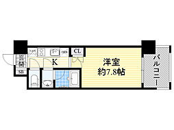 パークフラッツ江坂 4階1Kの間取り