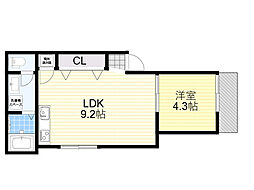 Pine Flourish 1階1LDKの間取り