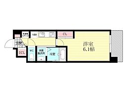 Luxe新大阪西 10階1Kの間取り