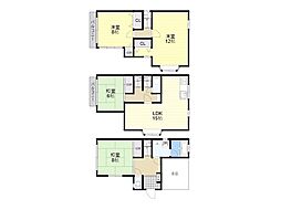 池田市石橋2丁目戸建 1階4LDKの間取り