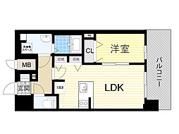 レジュールアッシュ OSAKA GATEWAY 13階1LDKの間取り