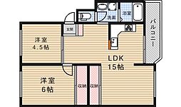 シャンボール八王寺 2LDKの間取図画像