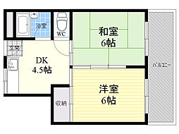 パークビルザ・イシバシ 2DKの間取図画像