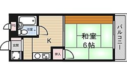天神コーポ 1Kの間取図画像