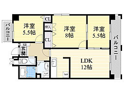 アビタシオン3 3LDKの間取図画像