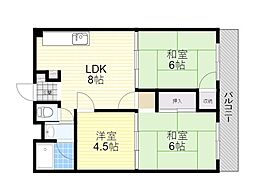 ローズコーポ石橋 3LDKの間取図画像