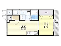 第2山本マンション 1LDKの間取図画像