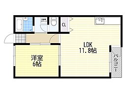 アイランド箕面 1LDKの間取図画像