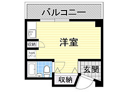 ロイヤルコート上池田 ワンルームの間取図画像