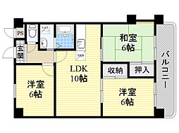 アビタシオン西緑ケ丘 3LDKの間取図画像