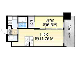 プレジオ三国EURO 1LDKの間取図画像