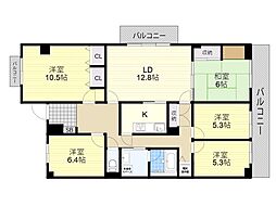 千里中央パークヒルズF棟 5LDKの間取図画像