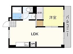 高木マンション 1LDKの間取図画像