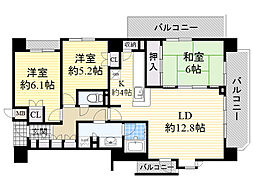 グレイスフォート桃山台 3LDKの間取図画像