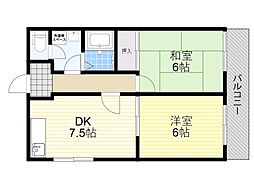 セ・ランジュ豊中 2LDKの間取図画像