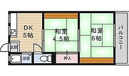 芝竜ハイツ 2DKの間取図画像