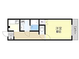 ヴィブレコート2 1Kの間取図画像
