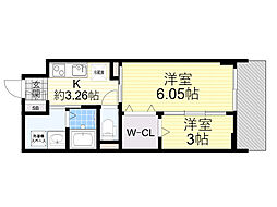 WORVE吹田江坂 2Kの間取図画像