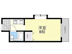 カームヒル箕面 1Kの間取図画像