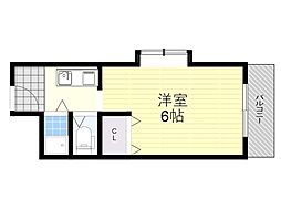 カームヒル箕面 1Kの間取図画像