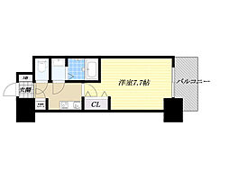 アドバンス江坂ラシュレ 1Kの間取図画像