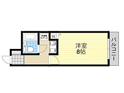 ユニハイツ2 1Kの間取図画像