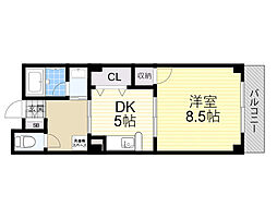 フローラ・ムラタ・ハイツ 1DKの間取図画像