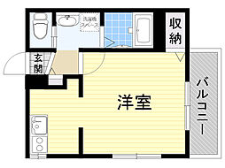 ボンヌ・シャンス ワンルームの間取図画像