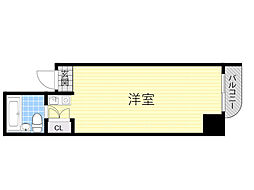 六甲石橋プラザ ワンルームの間取図画像