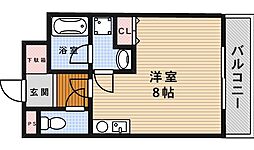 セレーノオノハラ ワンルームの間取図画像