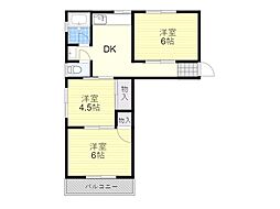 マンション山田 3DKの間取図画像